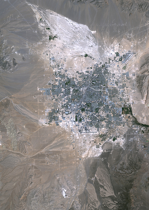 Las Vegas in 1984, satellite image Colour satellite image of Las Vegas, Nevada in 1984., by PLANETOBSERVER SCIENCE PHOTO LIBRARY