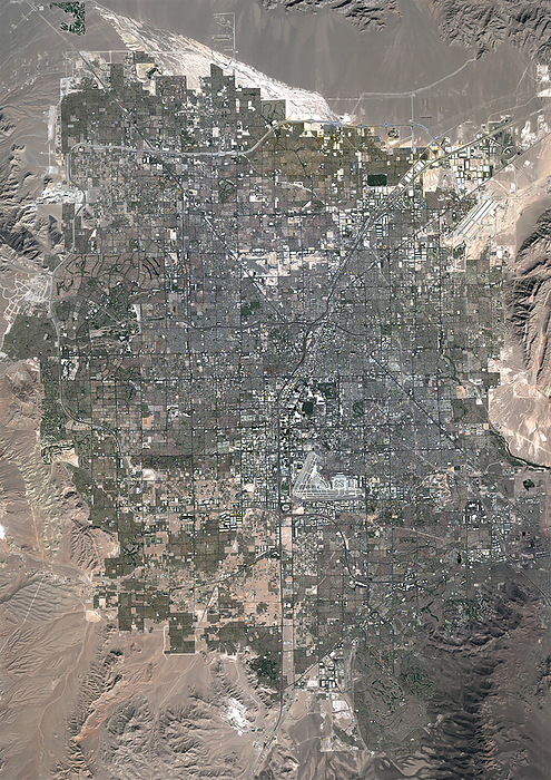 Las Vegas, satellite image Colour satellite image of Las Vegas, Nevada in 2022., by PLANETOBSERVER SCIENCE PHOTO LIBRARY