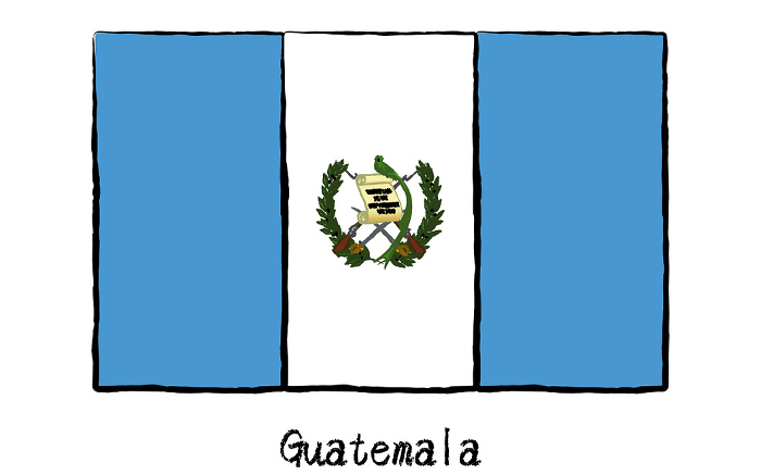 Analog hand-drawn world flag, Guatemala