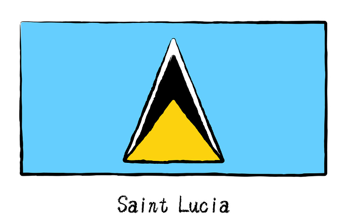 Analog hand-drawn style World Flag, St. Lucia