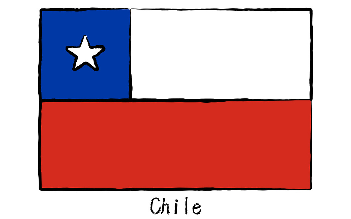 Analog hand-drawn world flag, Chile