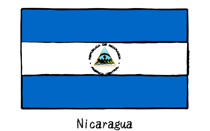 Analog hand-drawn world flag, Nicaragua