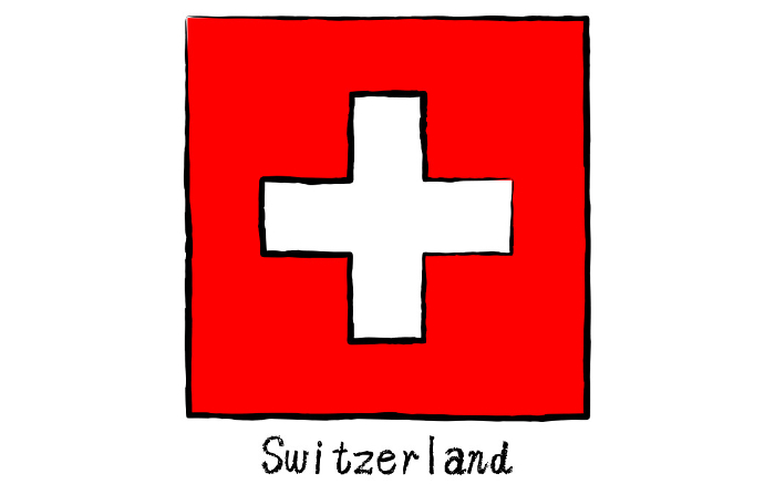 Analog hand-drawn world flag, Switzerland