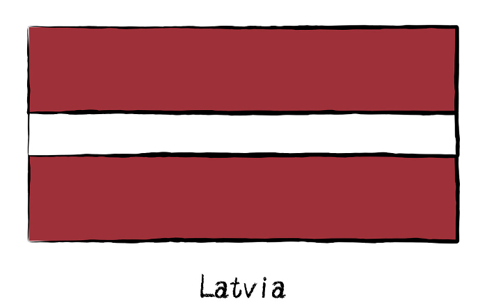 Analog hand-drawn world flag, Latvia