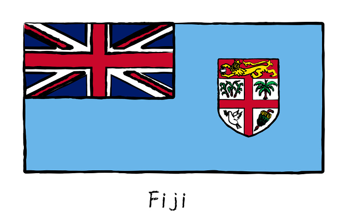 Analog hand-drawn world flag, Fiji