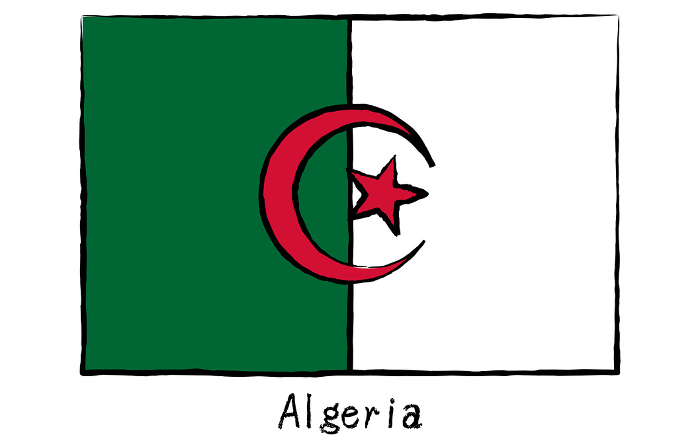 Analog hand-drawn world flag, Algeria