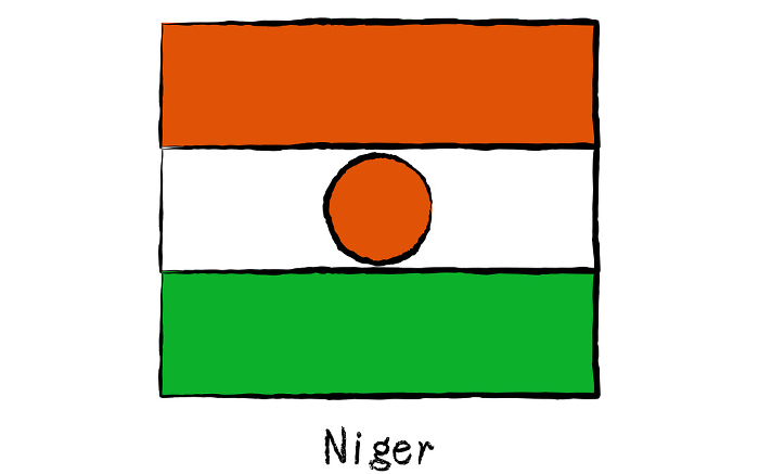 Analog hand-drawn world flag, Niger