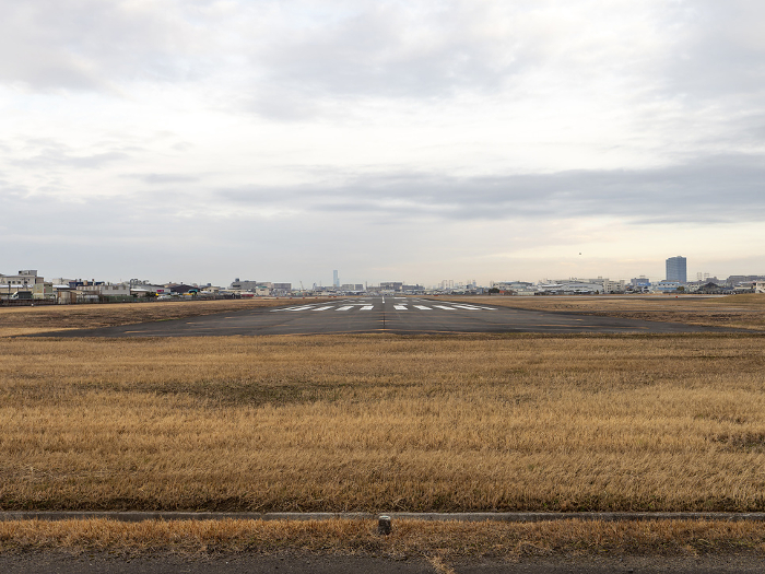 Yao Airport in winter with dead grass