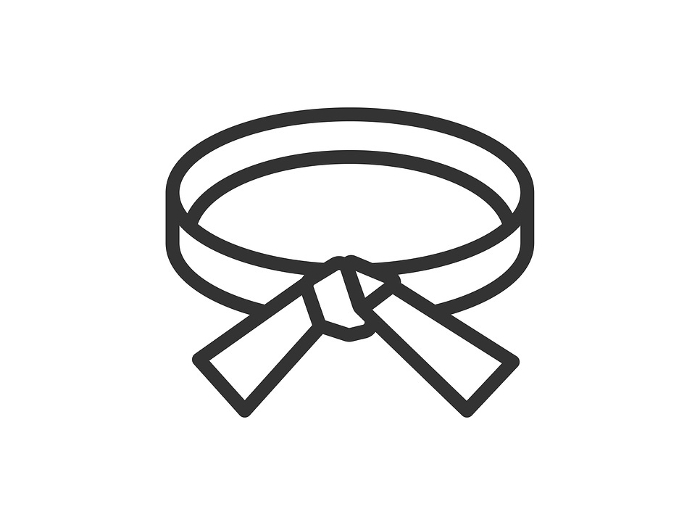 Illustration of black belt icon (line drawing)