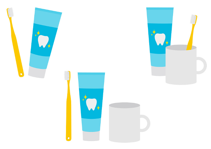 Set of illustrations of toothpaste images