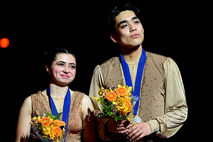 ISU World Junior Figure Skating Championships 2024 Junior Pairs Awards, Olivia FLORES   Luke WANG  USA  second place, during Victory Ceremony, at the ISU World Junior Figure Skating Championships 2024, at Taipei Arena, on February 29, 2024 in Taipei City, Taiwan.  Photo by Raniero Corbelletti AFLO 