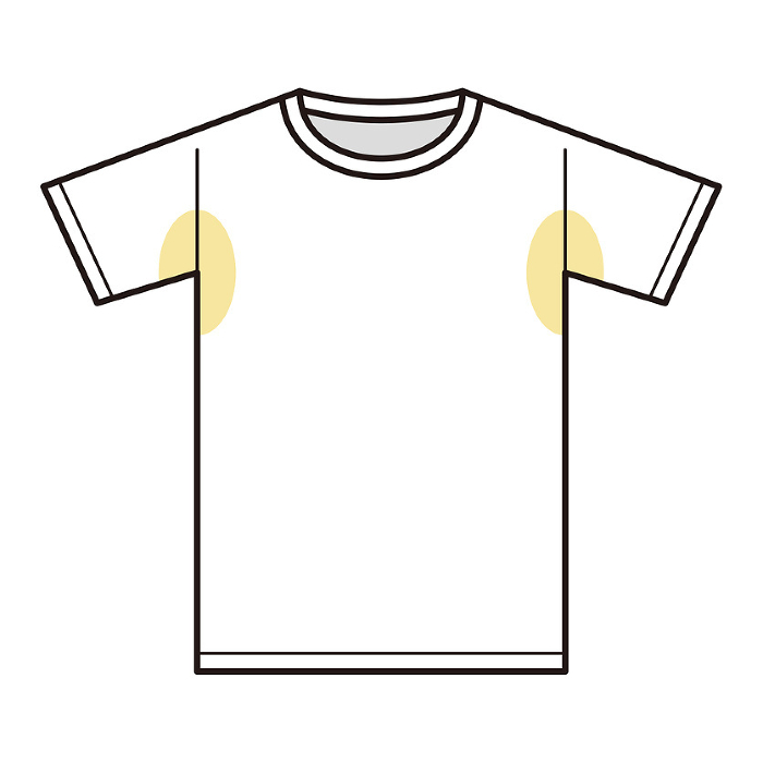 Clip art of T-shirt stained with sweat