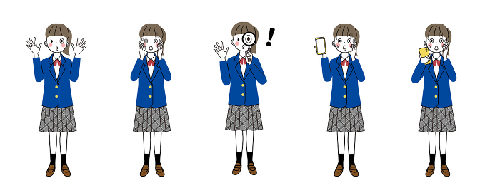 Illustration of a female student with a surprised expression