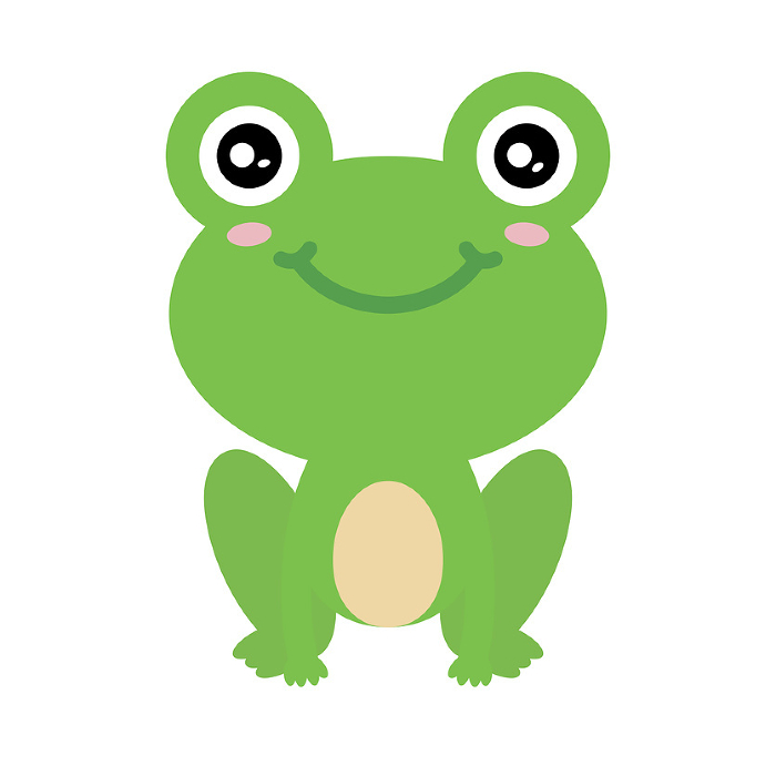 Cute frog icon with smile. Vector.