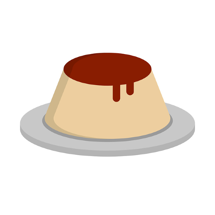 Icon of pudding on a plate. Vector.