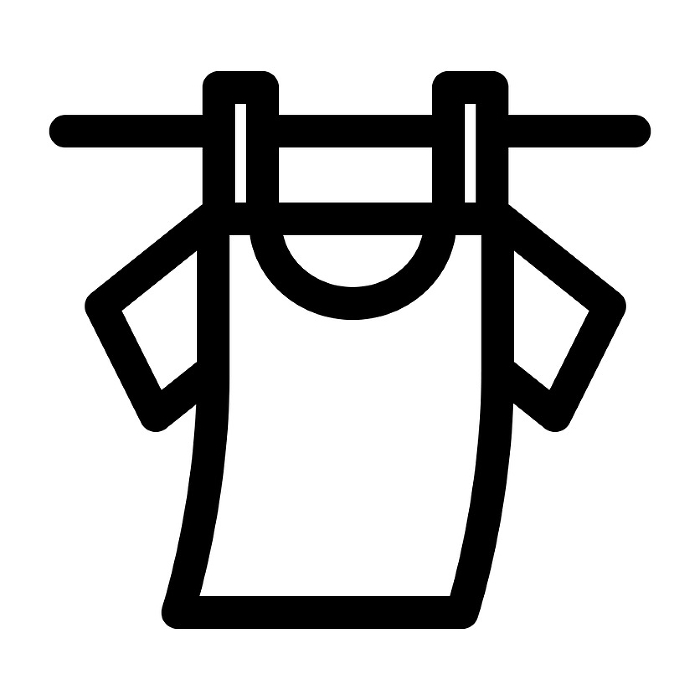 Line style icons representing hygiene and laundry