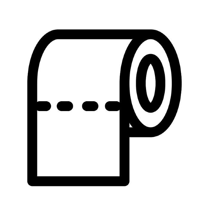 Line style icons representing sanitation and toilet paper