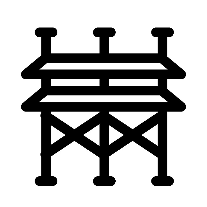 Line style icons representing furniture, shelving, and wire shelving