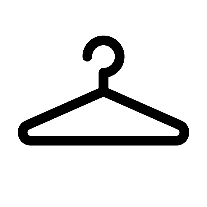 Line style icons representing clothing and hangers