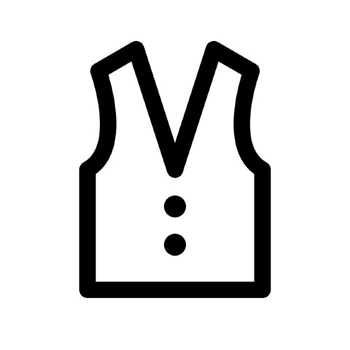 Line style icons representing clothing, vests, and vests