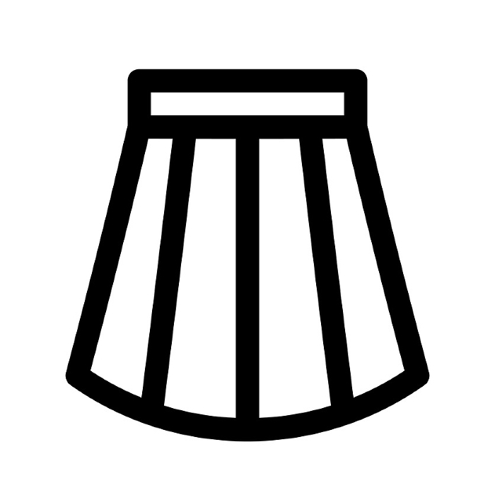 Line style icons representing clothing, skirts