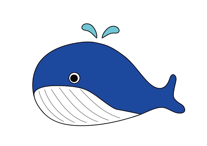 Clip art of cute whale