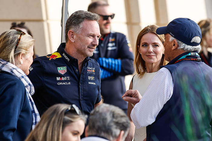 F1 Grand Prix of Bahrain Christian Horner  GBR, Oracle Red Bull Racing  and his wife Geri Halliwell, F1 Grand Prix of Bahrain at Bahrain International Circuit on March 2, 2024 in Sakhir, Bahrain.  Photo by HOCH ZWEI 