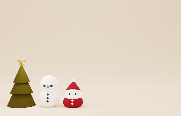 3D material_Christmas tree_Santa_Snowman