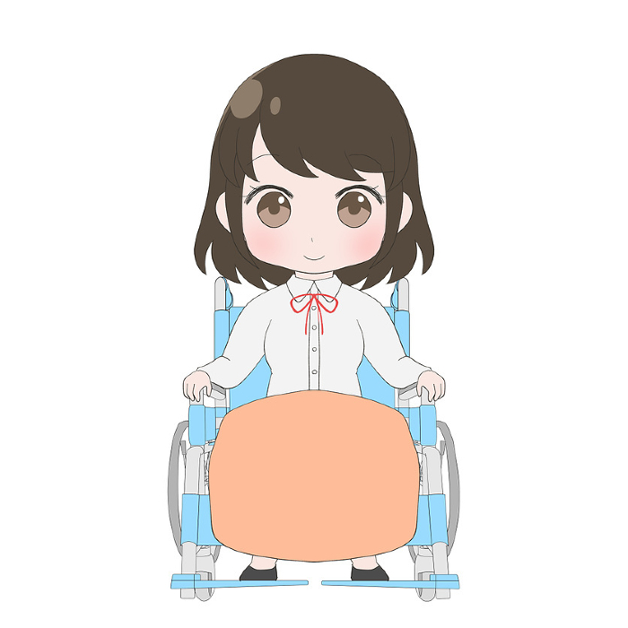 Girl in wheelchair facing front