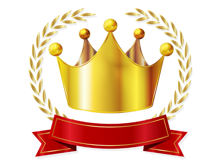 Crown Ribbon Laurel Gold Icon