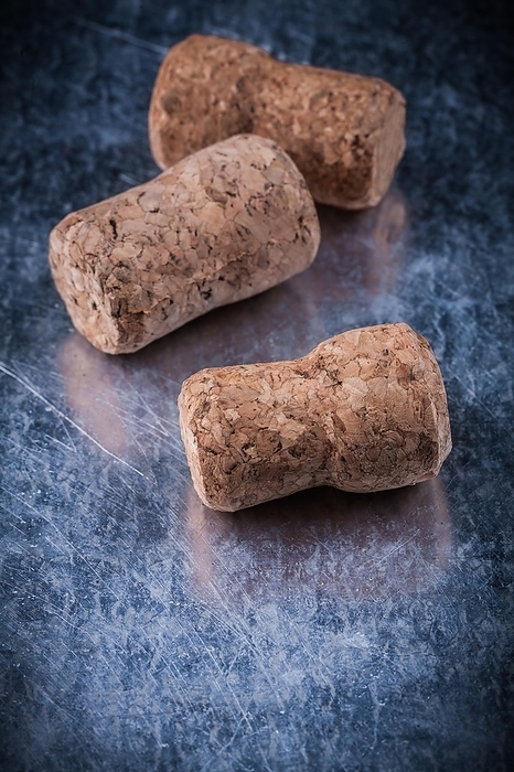 Champagne cork stopper on metallic background food and drink concept, by Dzmitri Mikhaltsow