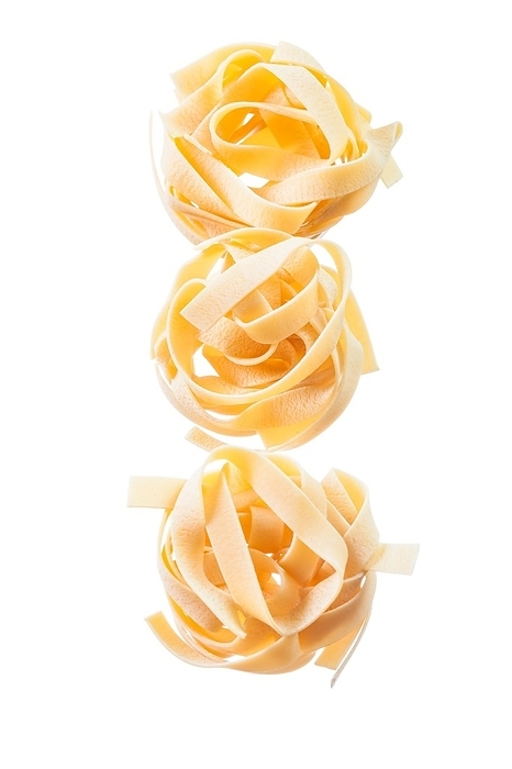 Italian raw pasta against a white background, by Dzmitri Mikhaltsow