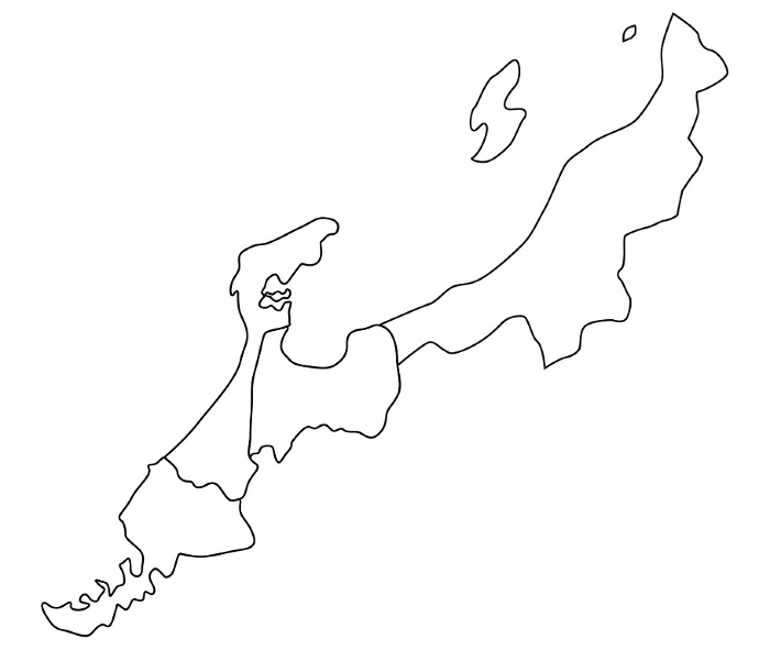 Illustration of 4 prefectures in Hokuriku_line only black
