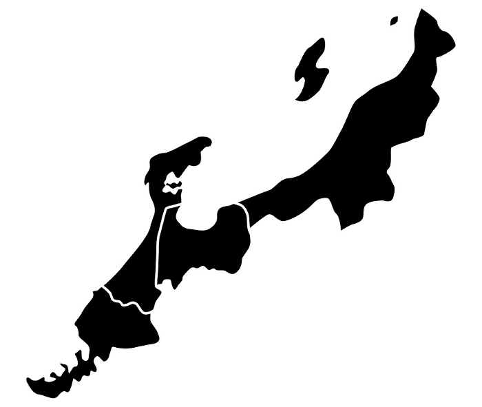 Loose illustration of 4 prefectures in Hokuriku_Black solid