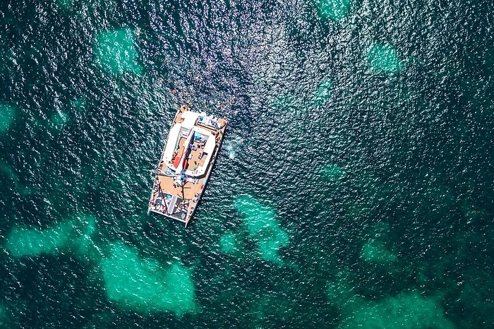 Aerial view on the catamaran, by Przemysław Ceglarek