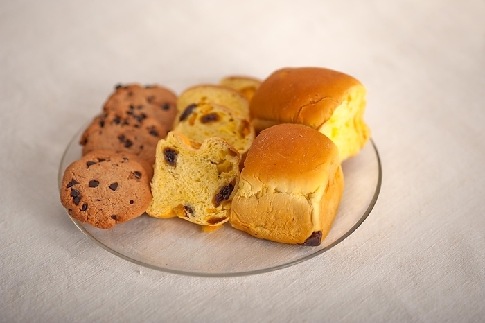 Selection of sweet bread and cookies for breakfast, by keko64