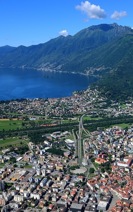 Switzerland: Aerial view of Locarno on Lake Maggiore, by Gerd Michael Müller