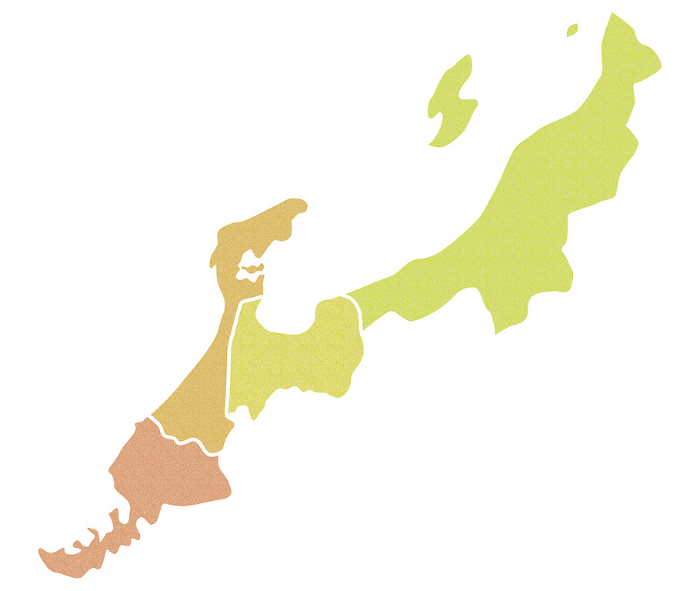 Loose illustration of 4 prefectures in Hokuriku_cork 4-color