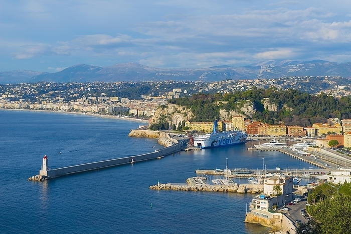 Panoramic View Over Nice and Coastline in Provence-Alpes- Côte d'Azur, France, Europe, by Mats Silvan