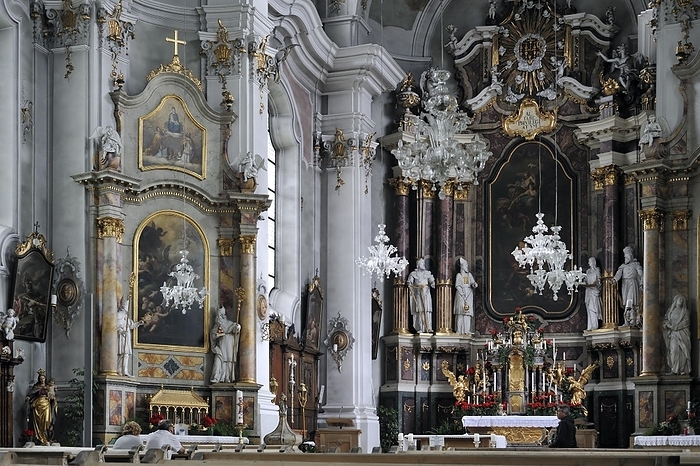 The late baroque parish church dedicated to Saint John the Baptist at Dobbiaco, Toblach, Dolomites, Italy, Europe, by alimdi / Arterra