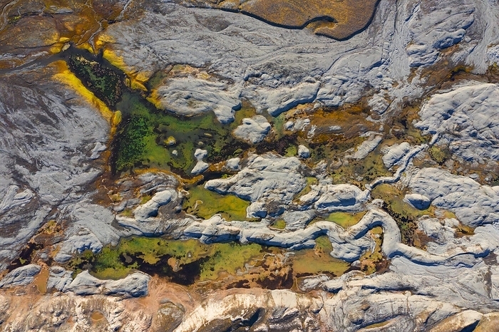 Aerial view over coast at Ekmanfjorden, fjord in the Nordre Isfjorden National Park in summer, Nordfjorden, Spitsbergen, Norway, Europe, by alimdi / Arterra / Sven-Erik Arndt