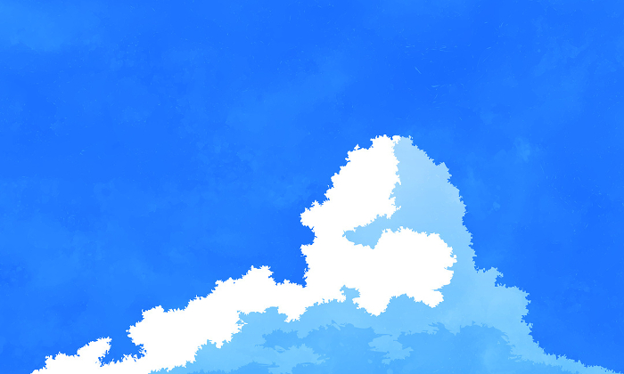 The summer sky is impressive with big clouds. Blue illustration background material.