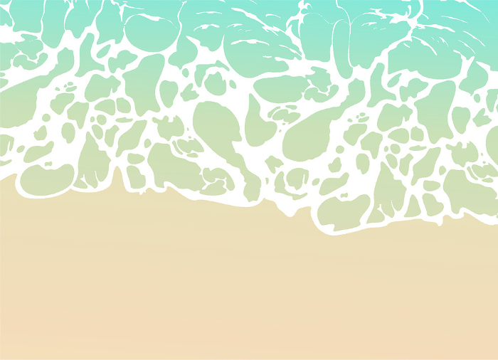 Sea and beach in summer. Waves on the beach vector background.