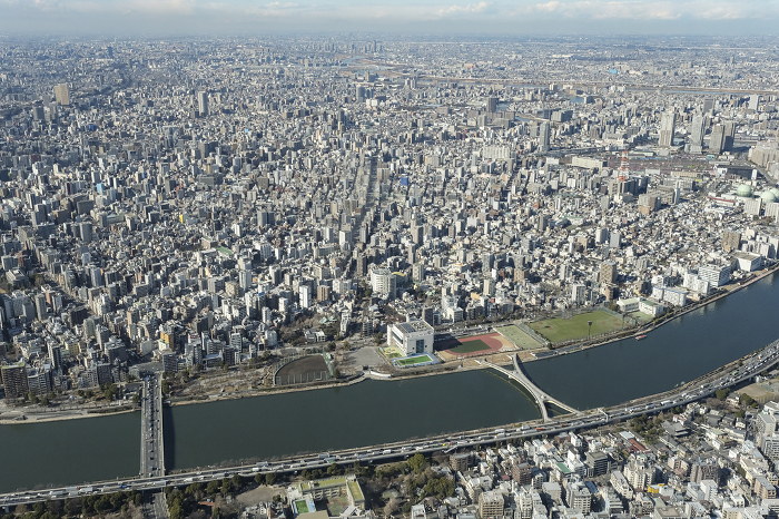 View of the Sumida River from the observatory
