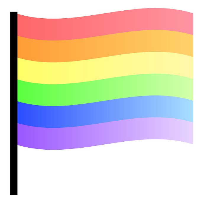 Rainbow flags in 6 colors