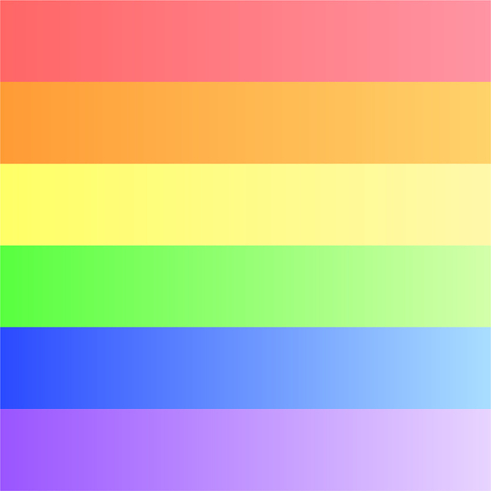 6-color rainbow border square