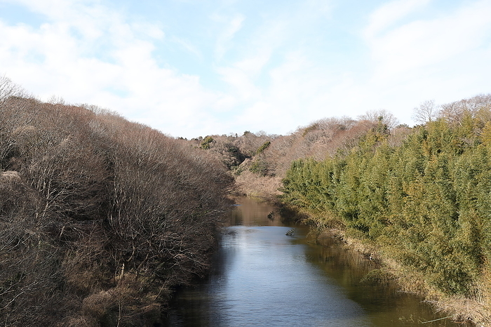 Hanamigawa River leading to Inba Marsh, Chiba Prefecture