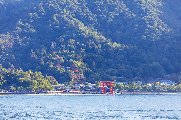 Itsukushima Shrine seen from the sea, Hiroshima Prefecture