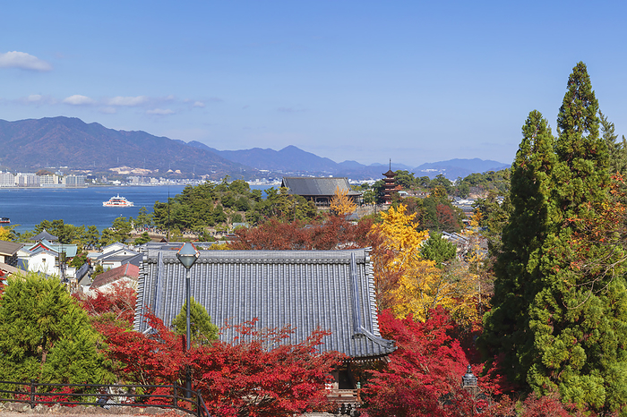 Niomon Gate of Daishoin Temple and Miyajima Island, Hiroshima Prefecture