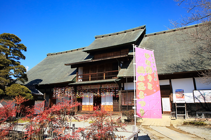 Licorice House, former residence of the Takano family, Koshu City, Yamanashi Prefecture, during the Hina Decoration and Peach Blossom Festival The name of the building was derived from the cultivation of  licorice,  a raw material for Chinese herbal medicine, under the orders of the Edo Shogunate.